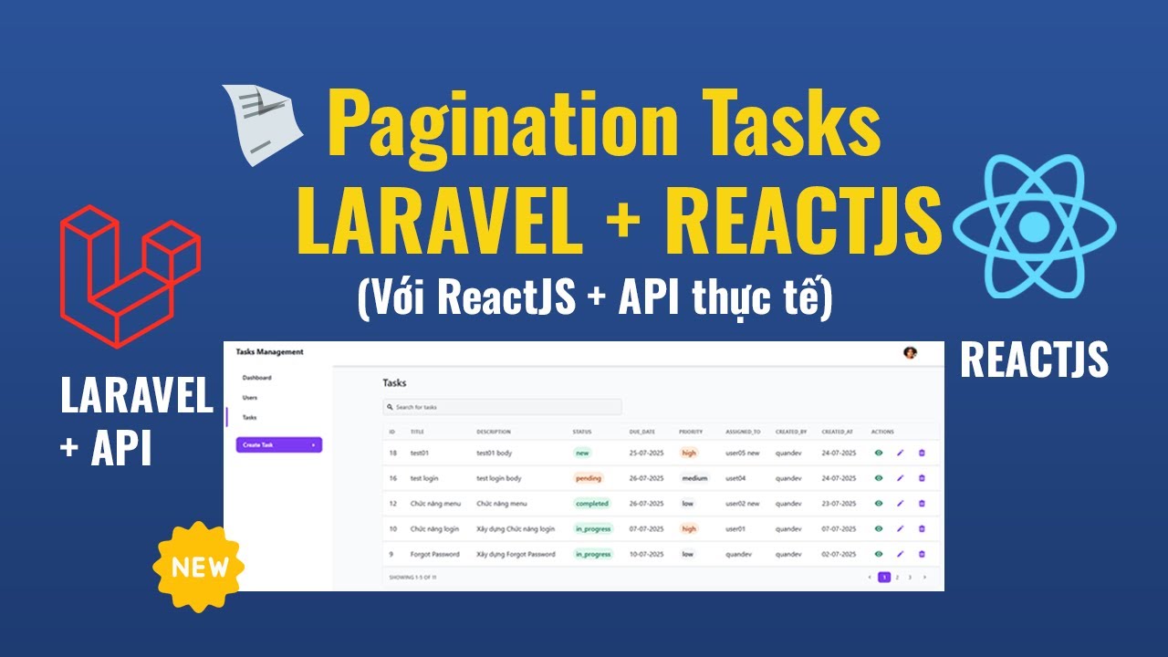 12. 📄 Phân trang danh sách Tasks với Laravel API + ReactJS