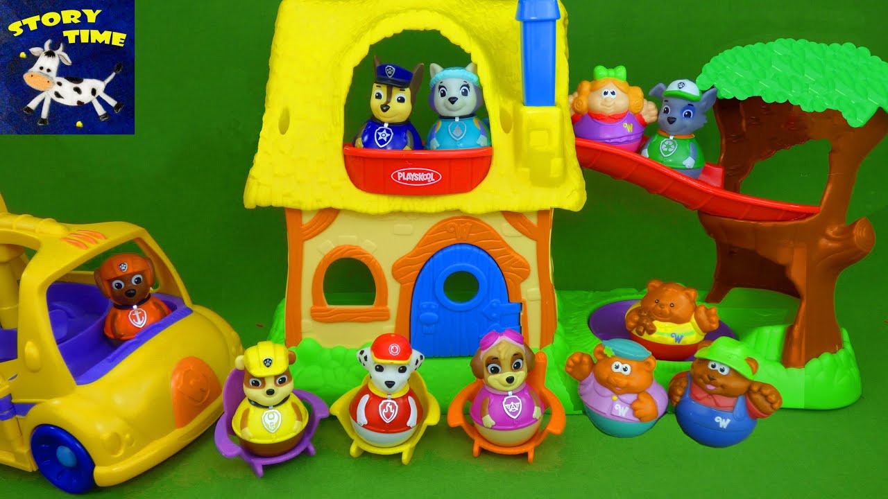 Paw Patrol Weebles Toys Nursery Rhymes 3 Bears Goldilocks Peppa Pig Toy Episode Video for Kids
