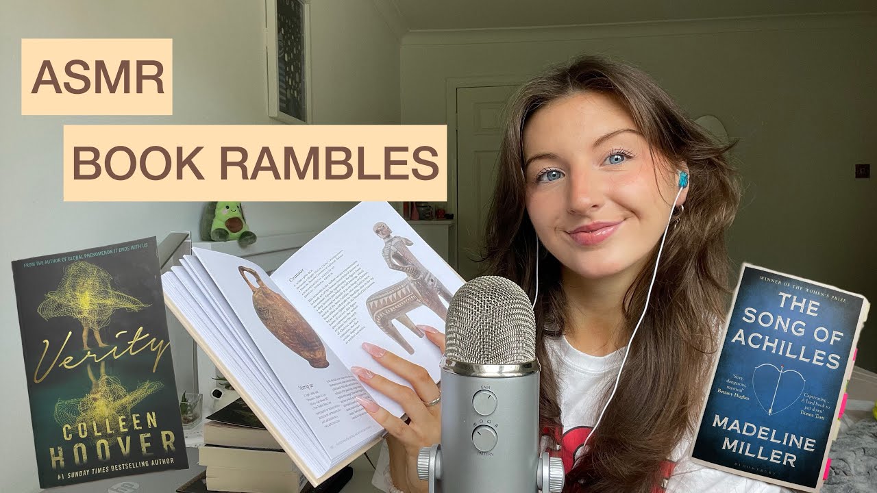 ASMR Book rambles and reading to you📚(book tapping and scratching, close whispering)