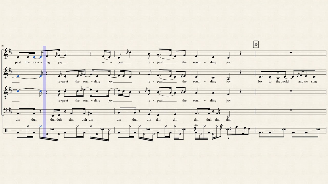 Joy to the World - Pentatonix (Full Sheet Music with Lyrics)