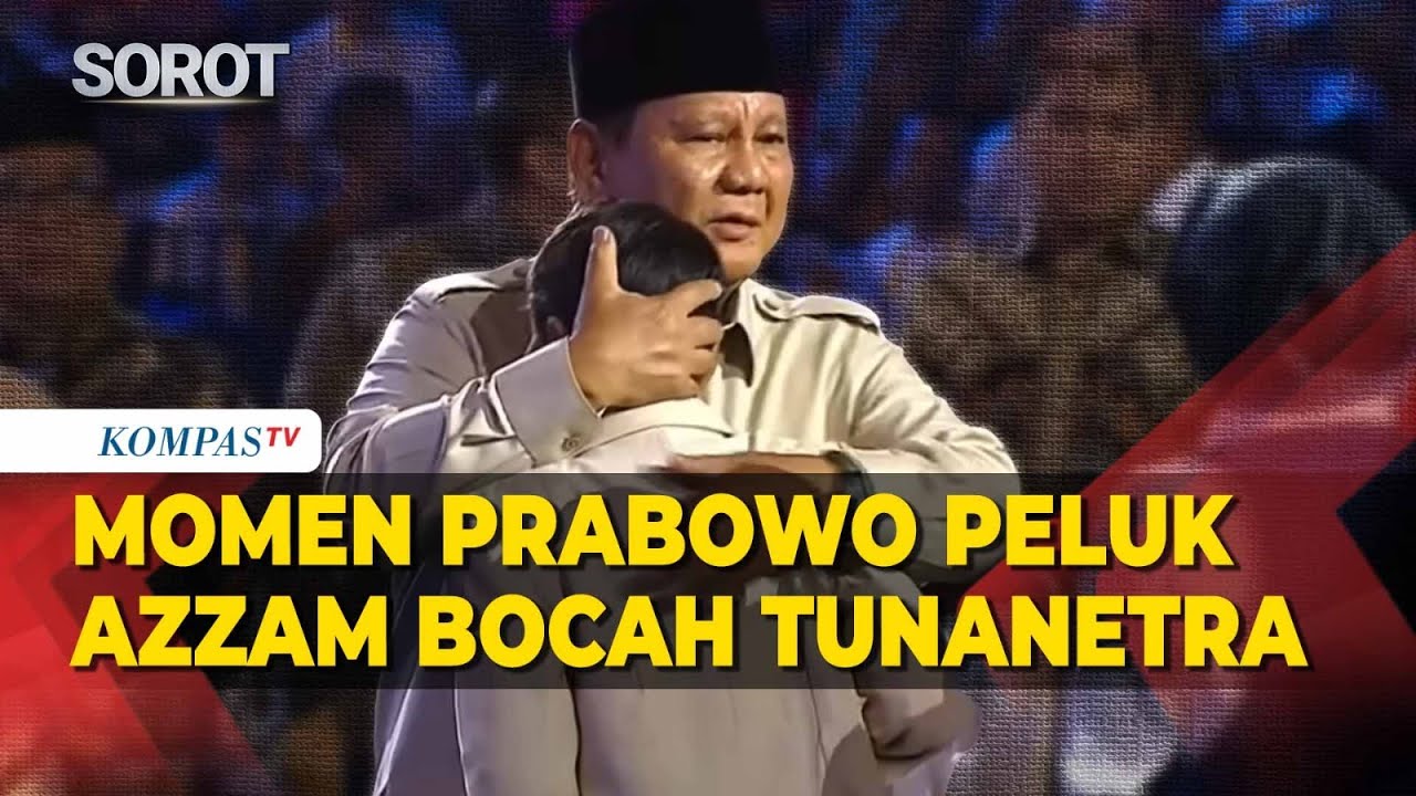 Haru! Momen Prabowo Peluk Azzam Bocah Tunanetra di Hari Guru Nasional