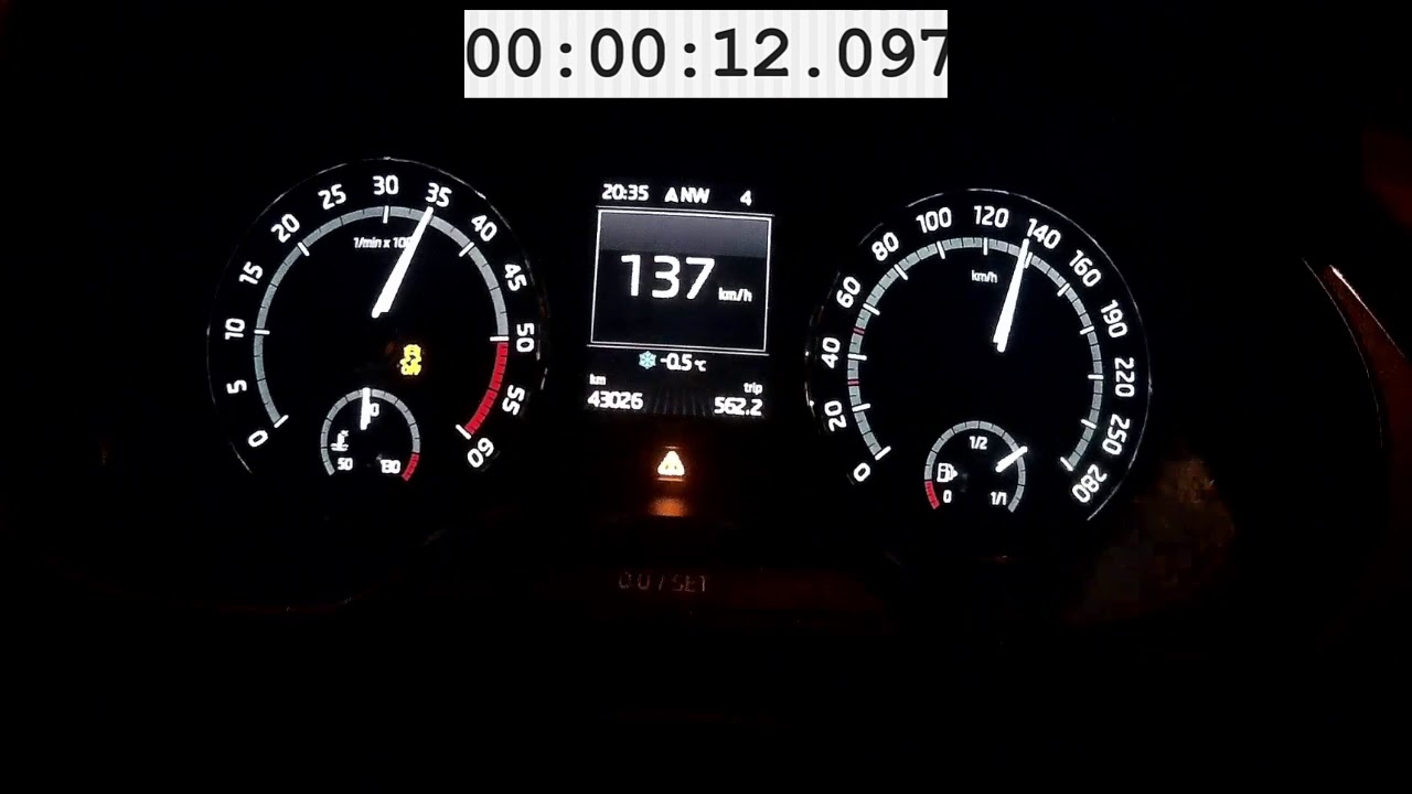 Octavia III RS 2.0 TDI 184 PS acceleration 0-200
