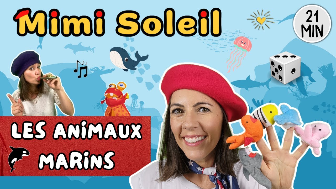 Les animaux marins – Jeu éducatif – Éveil du langage Baleine, crabe, requin | Comptines pour enfants