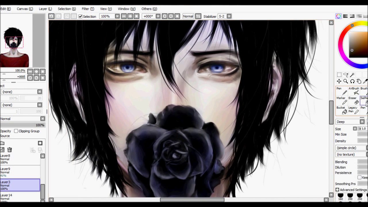 Speed Paint (SAI)- OC 黒