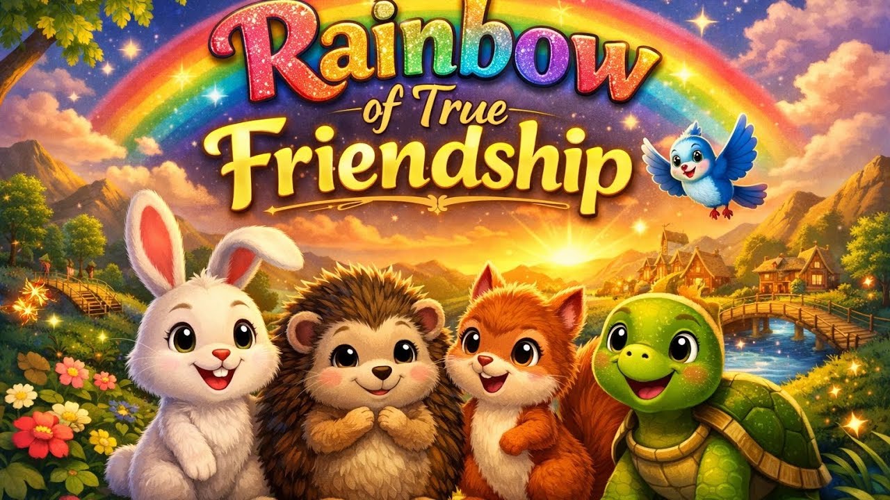True friendship is the brightest rainbow after every storm 💛FriendshipStory #KidsStory #BedtimeStory