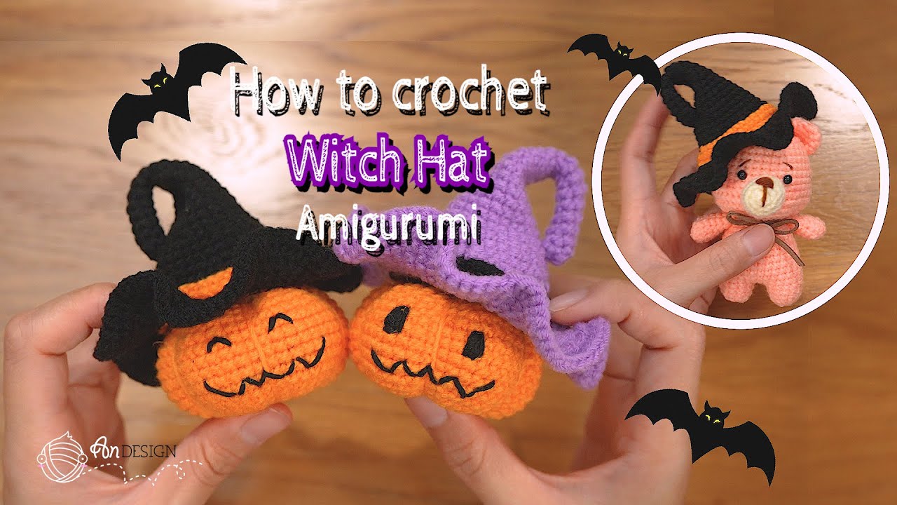How to crochet | Halloween Witch Hat crochet | 萬聖節女巫帽钩针编织
