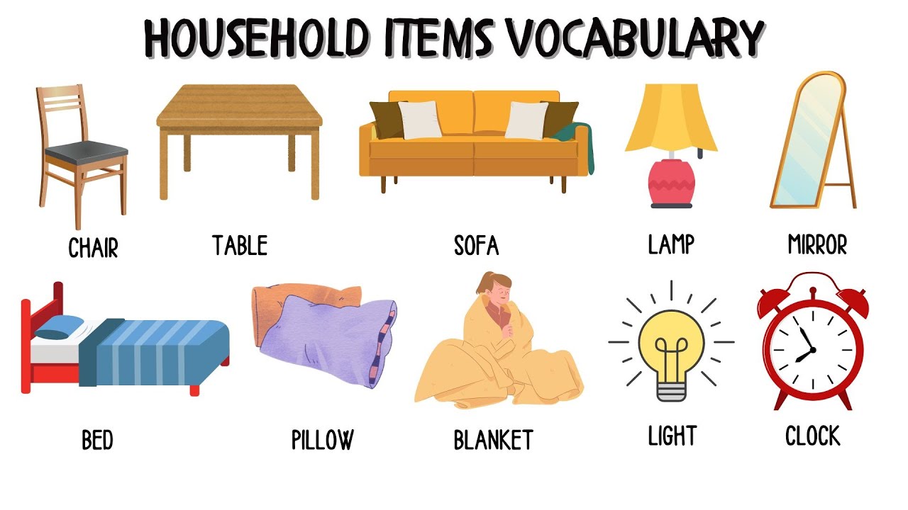 Household Items Vocabulary! English vocabulary for kids