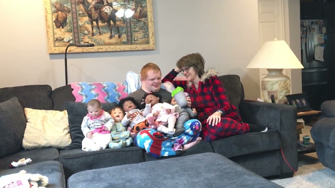 Jonah visits with our dolly friends