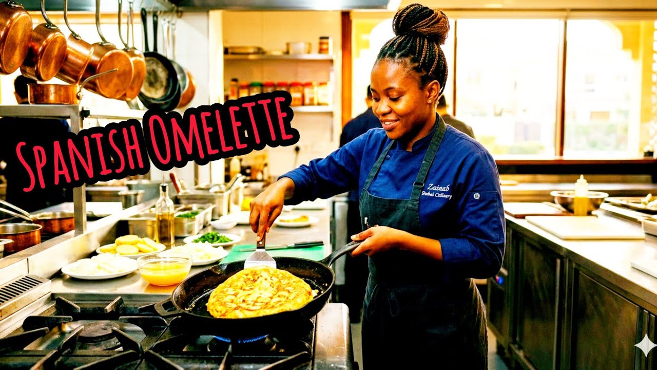 Испанский омлет | Африканская женщина готовит испанский омлет на завтрак #завтрак