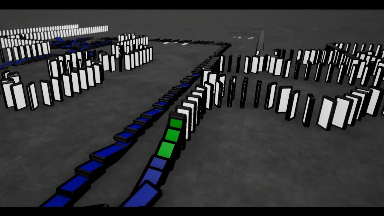 10,000 Domino Computer (4-bit Full Adder) Remade in Unreal Engine 4
