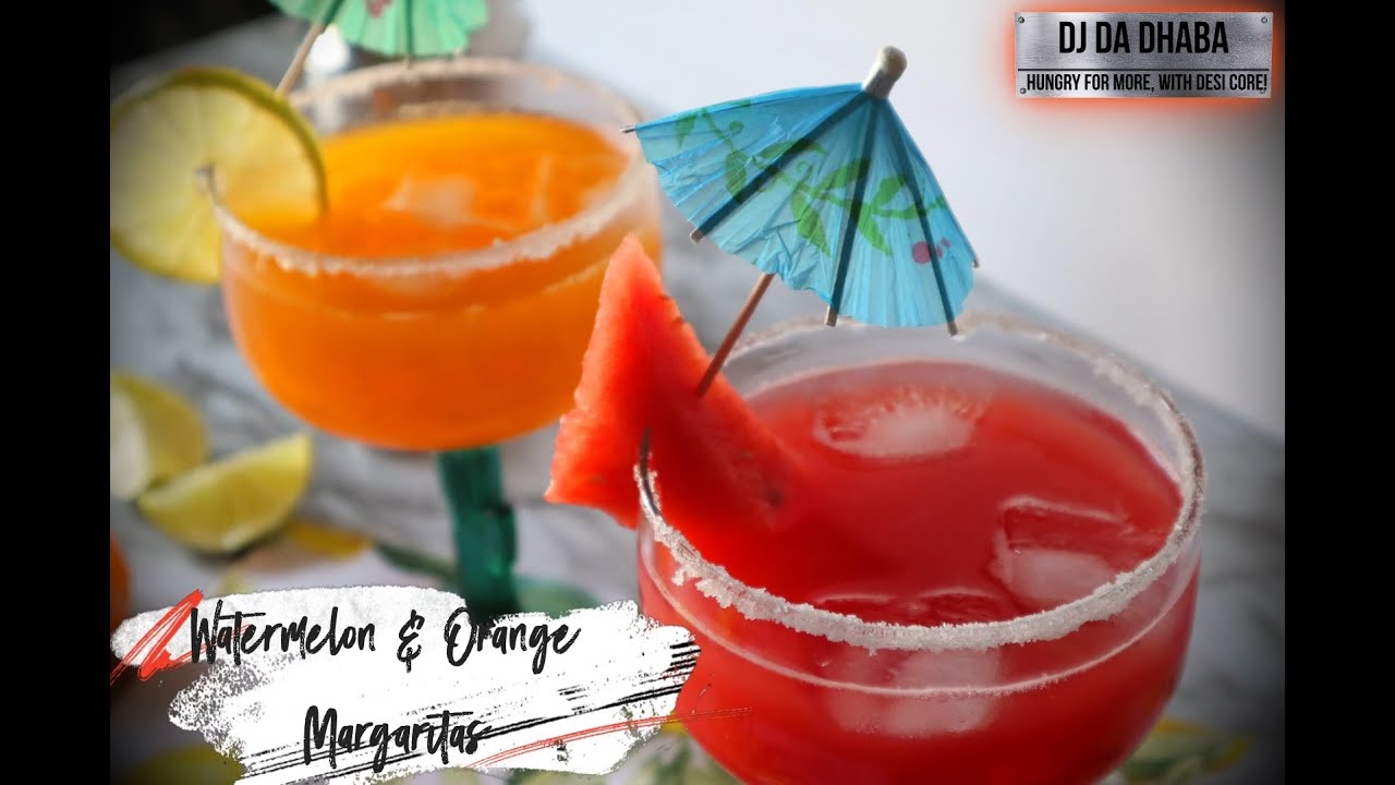 Watermelon Margarita| Orange Margarita| How to make virgin Margaritas from Scratch| Summer Drinks|