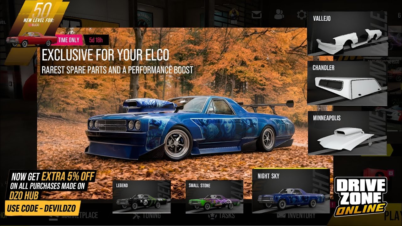 New Car ELCO | Drive Zone Online: ELCO | Unlocking All Paid Parts & Speed Test | Stock & Max !!