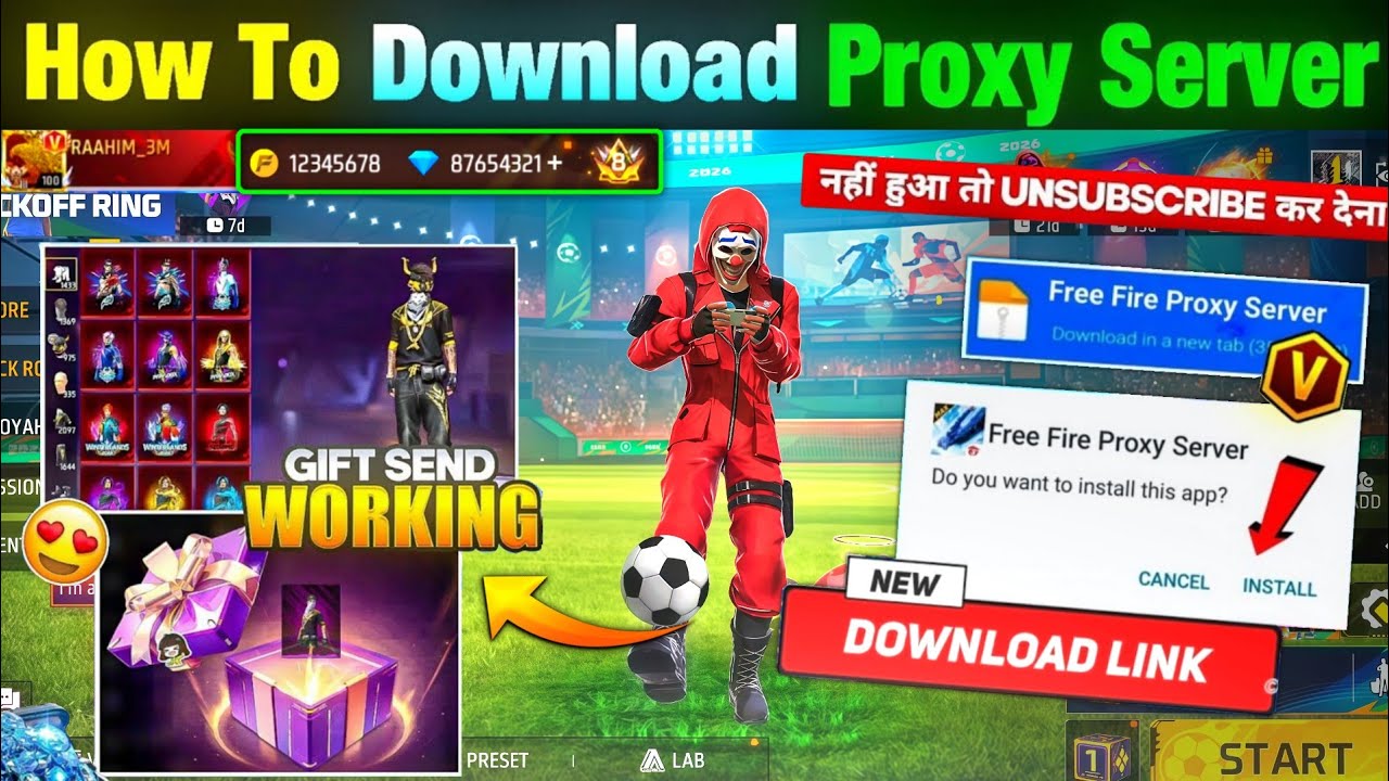 HOW TO DOWNLOAD PROXY SERVER IN FREE FIRE, HOW TO USE PROXY SERVER IN FREE FIRE, VIP PROXY SERVER