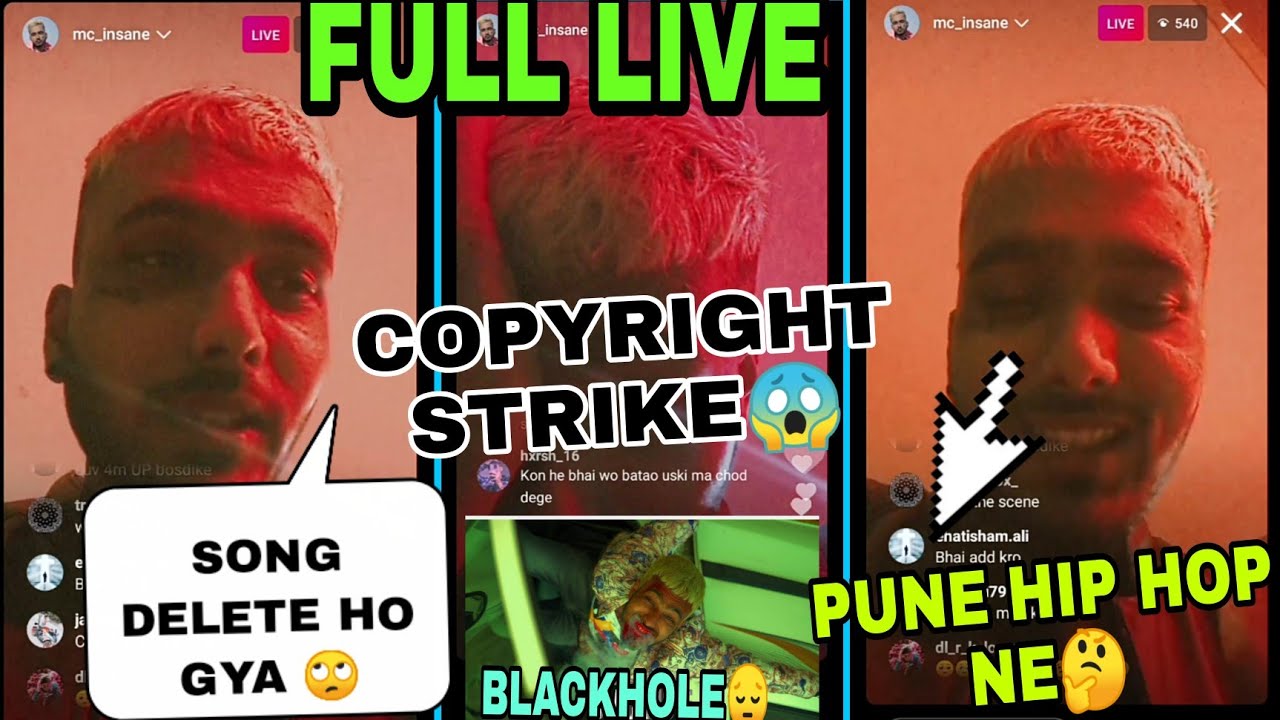 Mc Insane live talking about Song Delete On YouTube & Copyright strike/mc Insane Sad #live #mcinsane