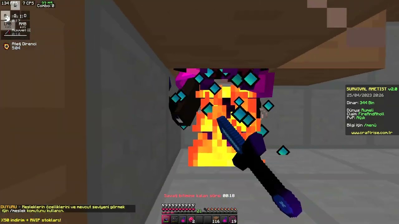 CrafRise - Survival Ametist açık alan pvp