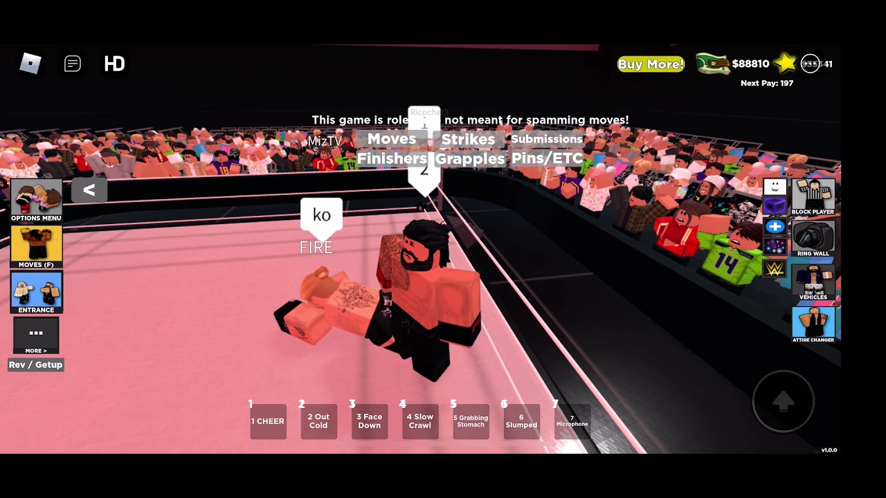 Roman Reigns VS brock Lesnar (day 1) Roblox Rp