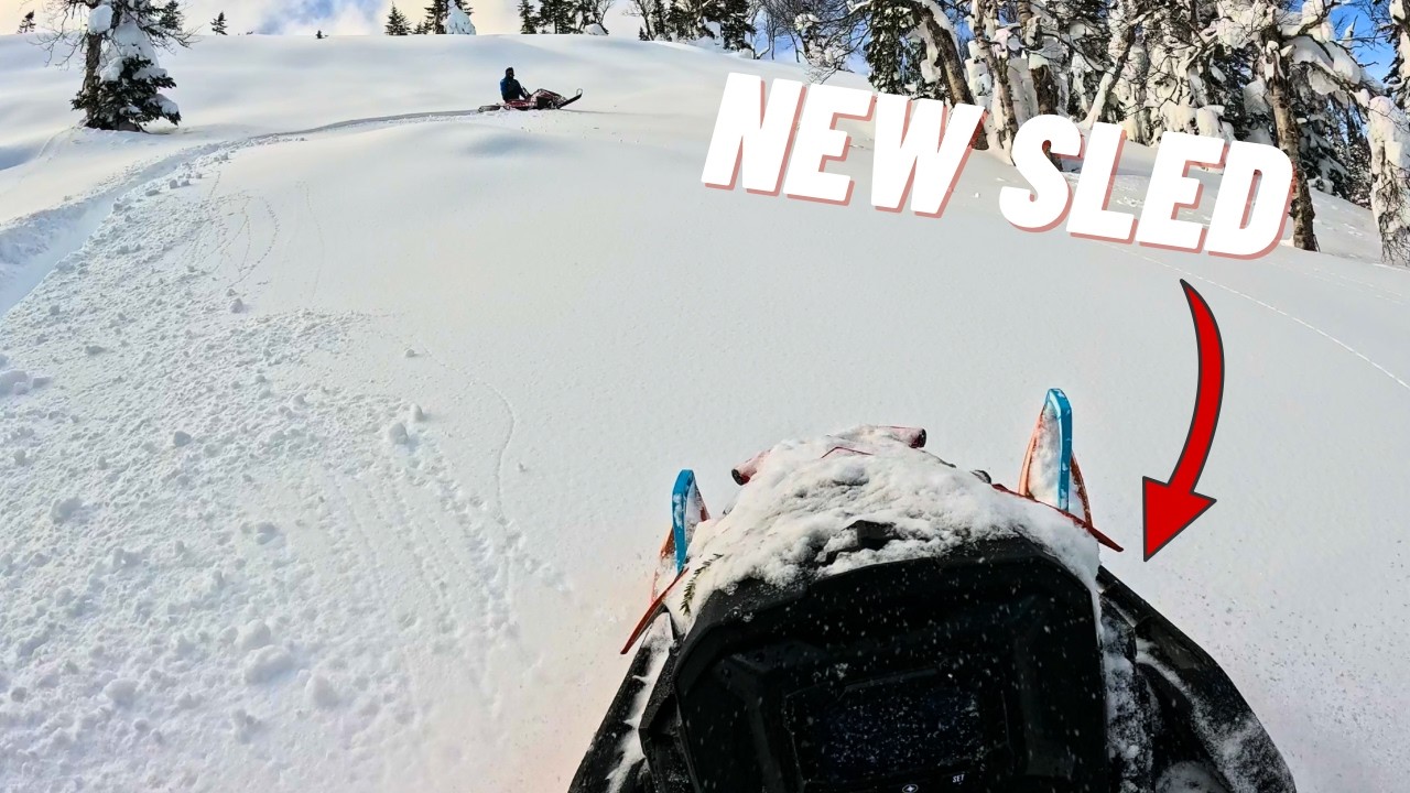 FIRST RIDE ON NEW SLED ENDS IN CREEK!!