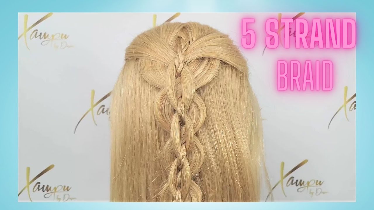 Beautiful 5 Strand Braid with a Micro Braid Tutorial - How to DIY.