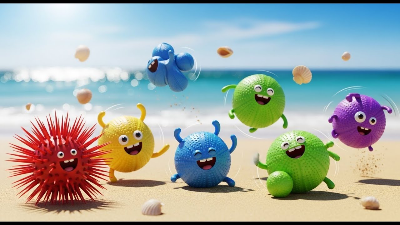 Five Little Sea Urchins Roll Roll Roll | Ocean Adventure & Kids Movement Song