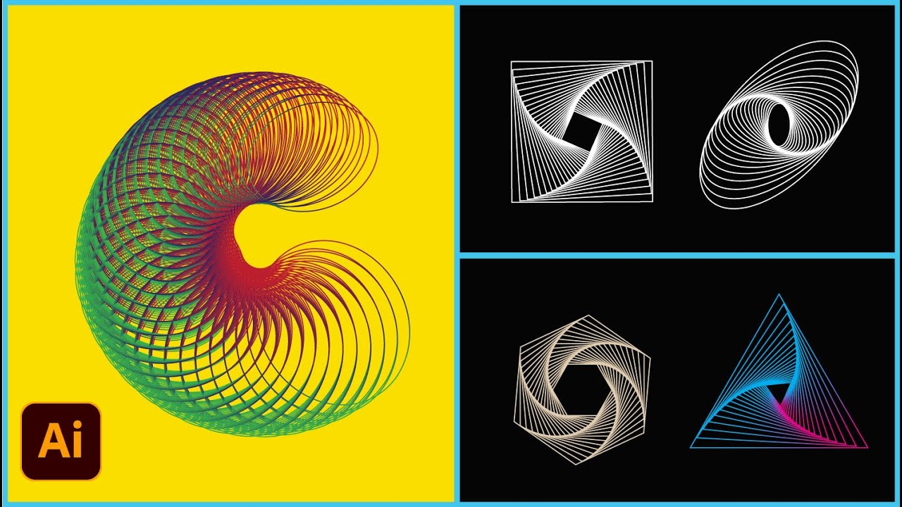 Transform Geometric effect in Adobe Illustrator | Gradient, Angle rotate | Graphic Design