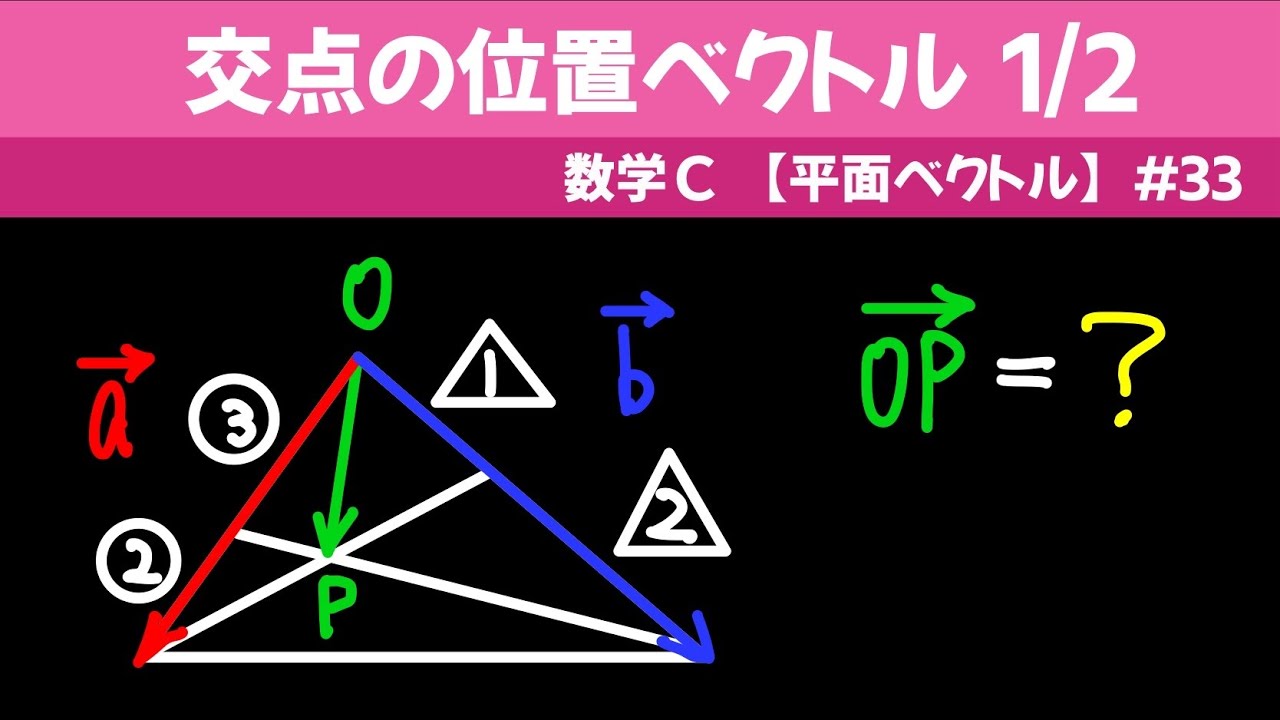 交点の位置ベクトル1/2【数C 平面ベクトル】#３３