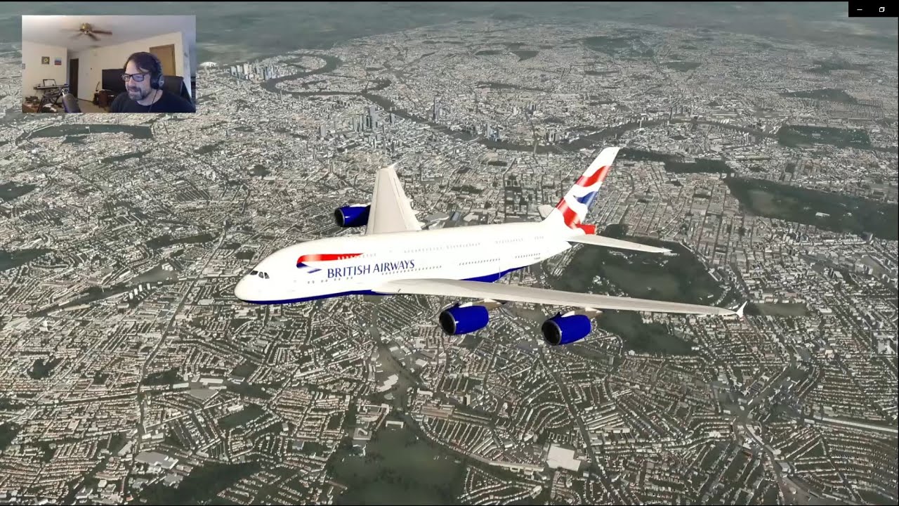 Aerofly FS 4 A380 Out Of Heathrow And All Over England! Full Flight with AP ILS Landing