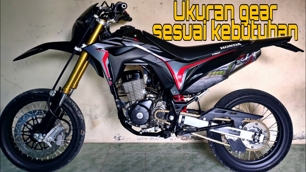Ukuran gear supermoto CRF 150L, bahas dan test ride.