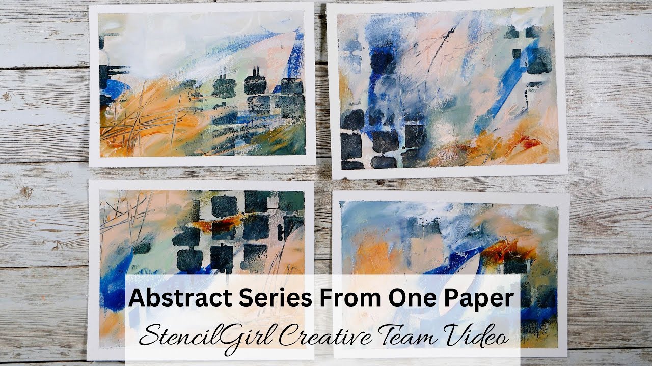Create an Abstract Series from One Piece of Paper - w/ LauraMixedMedia