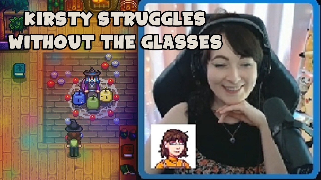 Kirsty struggles without her glasses