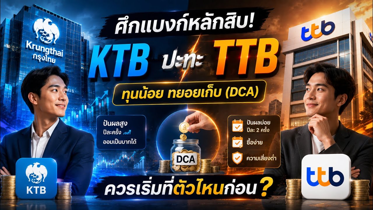 ศึกแบงก์หลักสิบ! KTB ปะทะ TTB : ทุนน้อย ทยอยเก็บ (DCA) ควรเริ่มที่ตัวไหนก่อน?