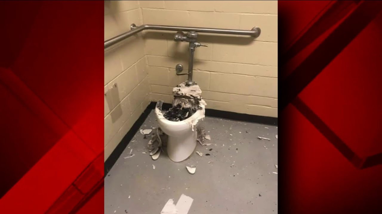 Fireworks set off in park bathroom leave damaged toilets
