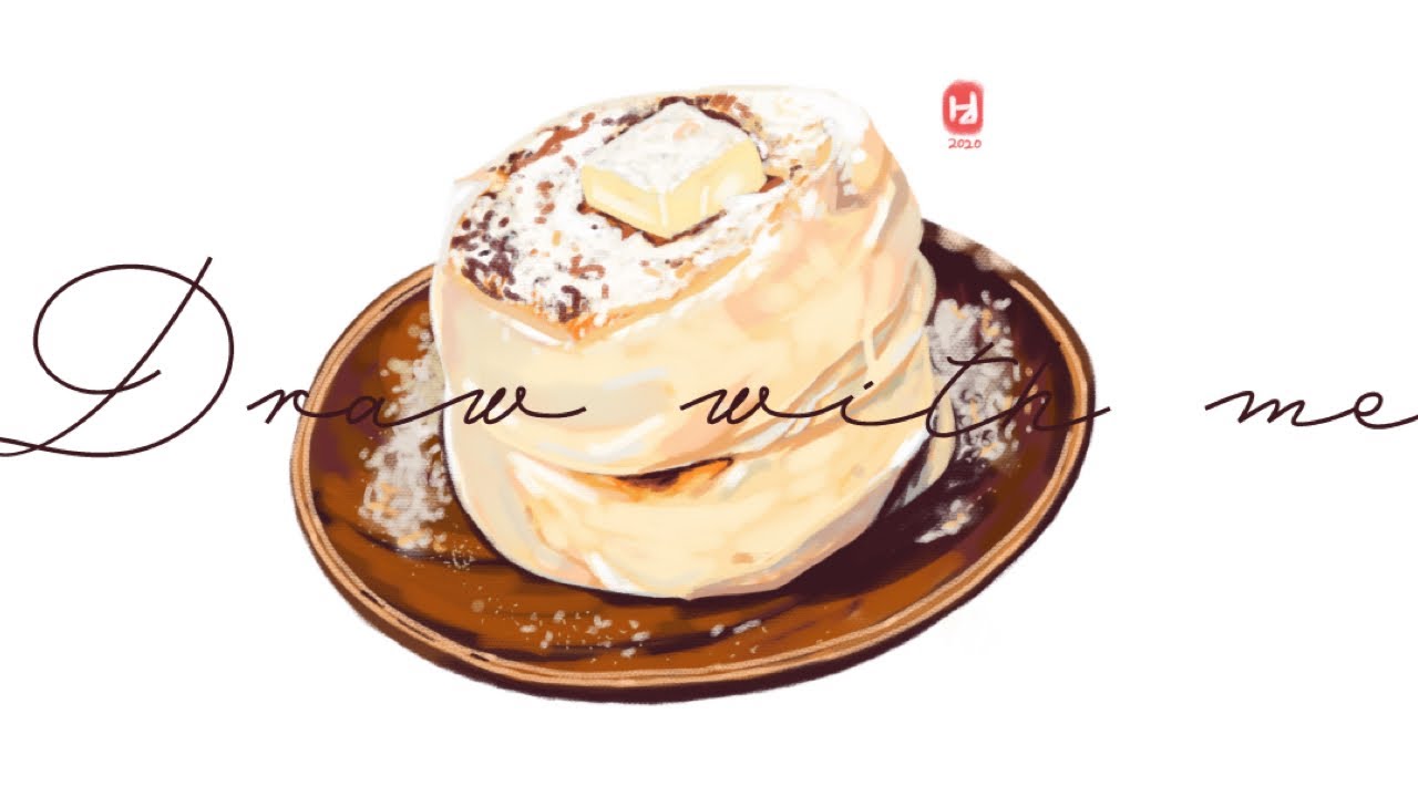 Draw with me to lo-fi | food illustration pt.2 -  Souffle pancake in procreate