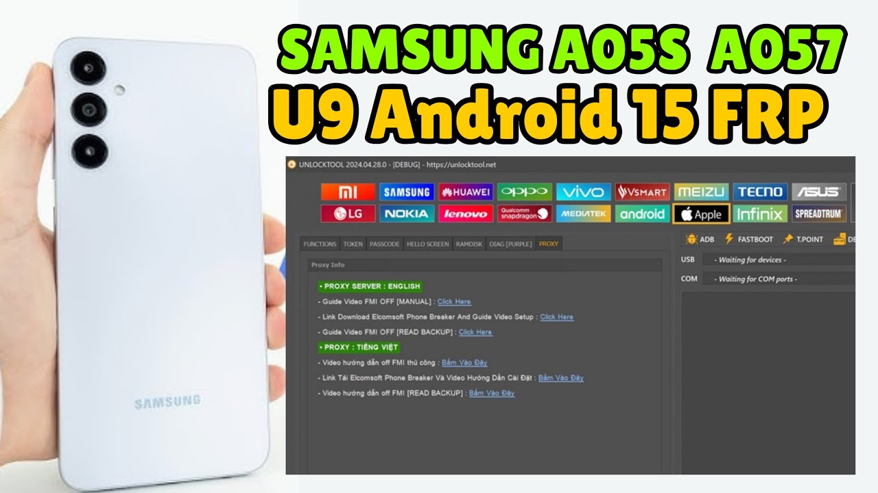 Samsung A05s A057F FRP Remove (Binary U9) Android 15 – With Unlock Tool