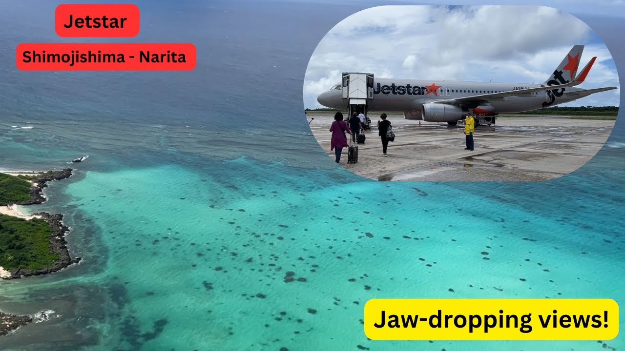 Jetstar Economy Class | Okinawa Miyakojima Shimojishima Airport to Tokyo Narita | Stunning views!