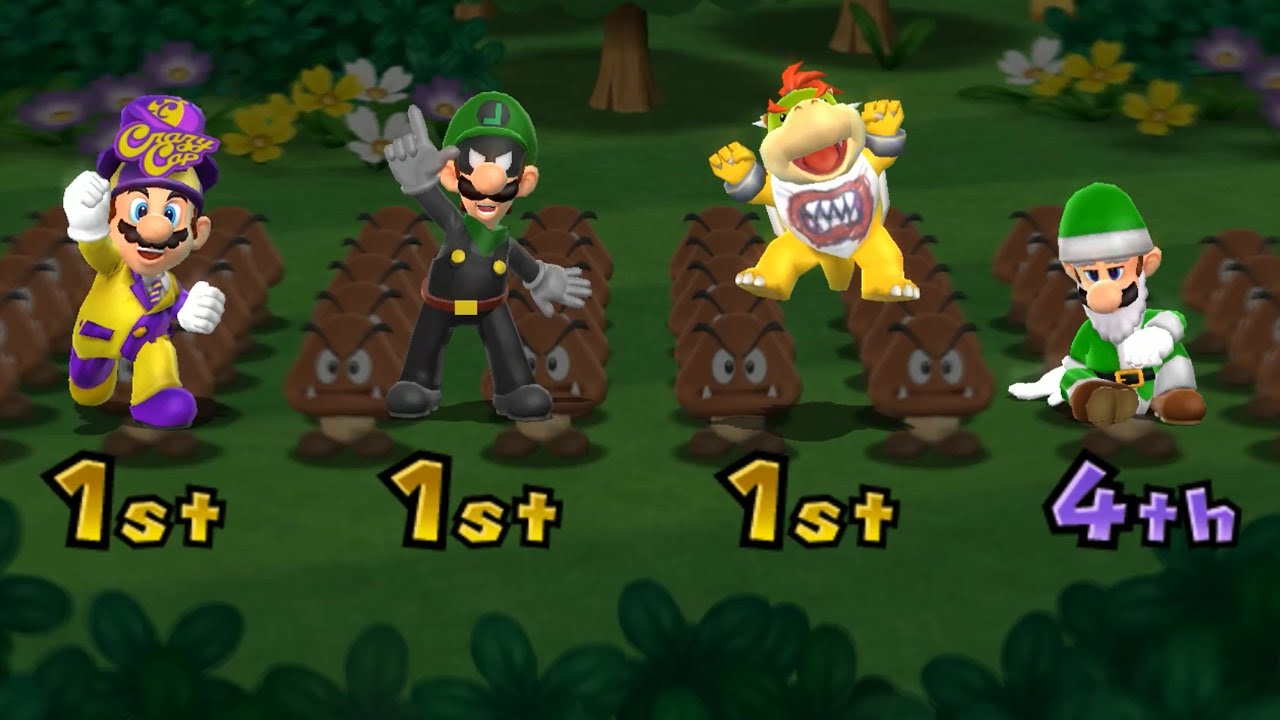 Mario Party 9 Mod - Crazy Cap Mario Vs Santa Luigi Vs Mr Luigi Vs Bowser Jr. #Stepitup7Wins