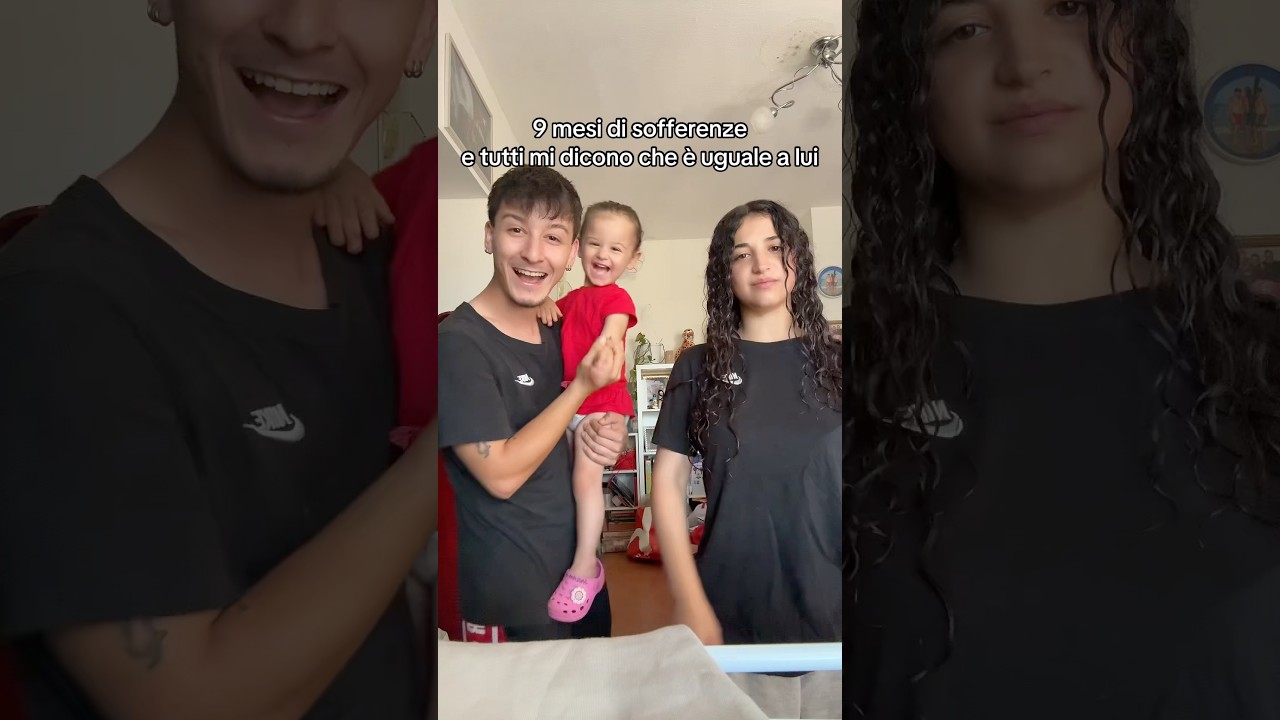 A chi assomiglia di pi&ugrave; nostra figlia?😂🩵 #dailyshorts #baby #familyvlog