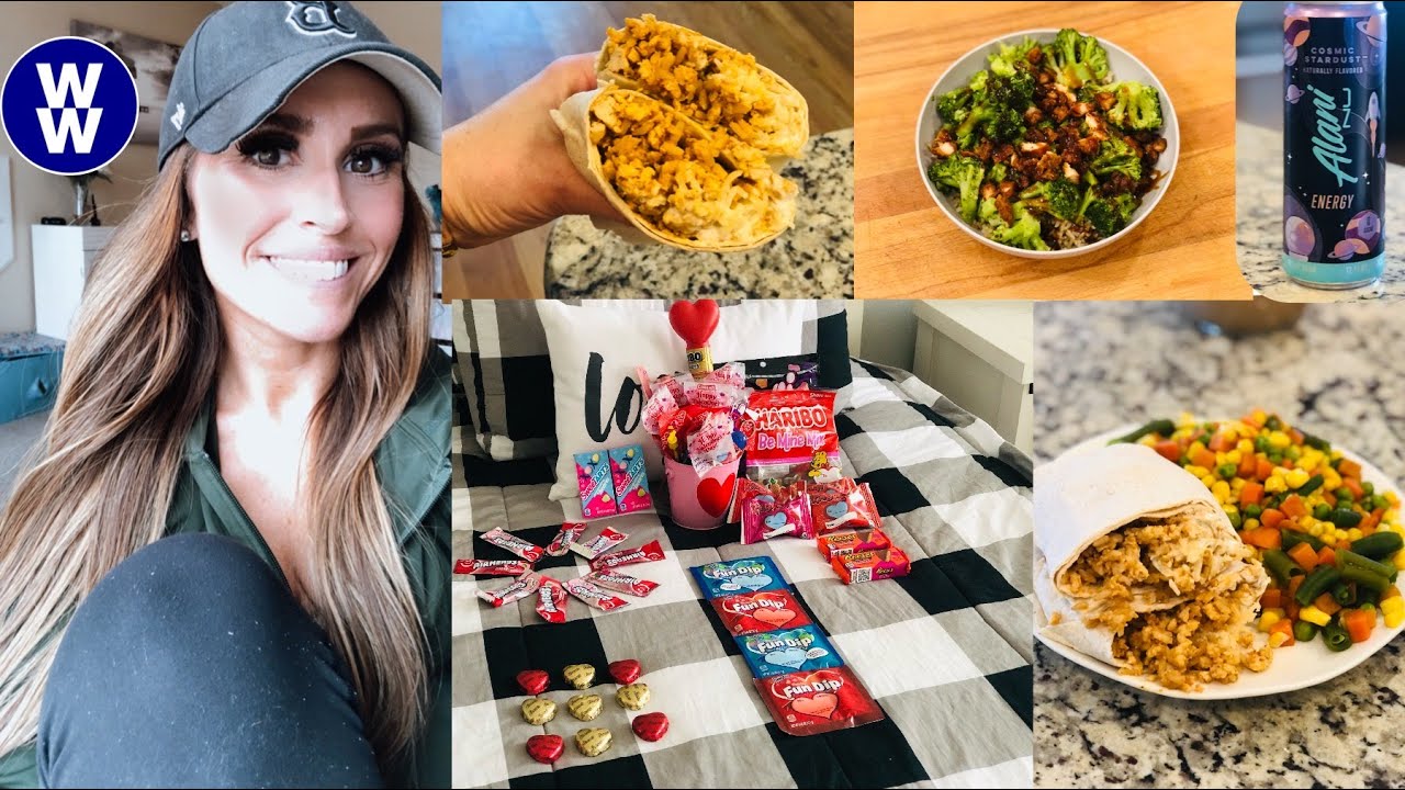 WHAT I EAT IN A DAY TO LOSE WEIGHT ON WW!|VALENTINE'S DAY BASKETS!|FIVE LITTLE FINS