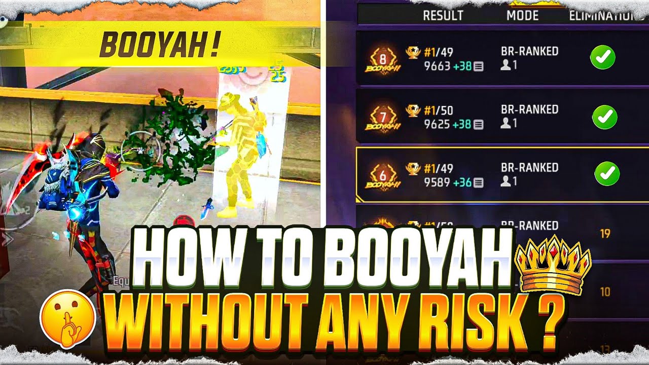 How To Booyah Without Any Risk | Grandmaster Top 1 Pushing In Solo 