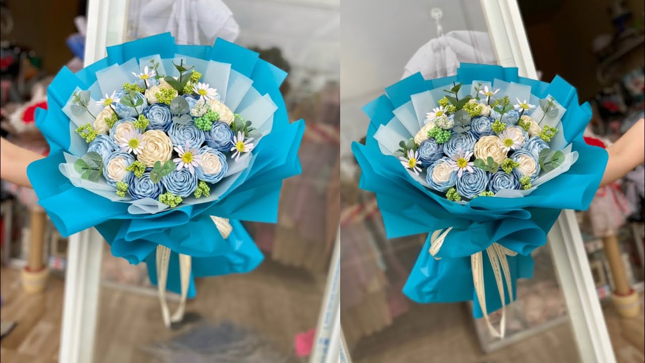 Cách bó hoa hồng xoắn dạng tròn | round flower bouquet | Giấy FlowerS