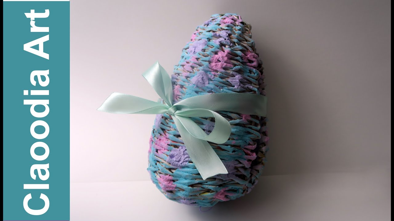 Otwierane duże jajko z papierowej wikliny (DIY Open egg, paper wicker)