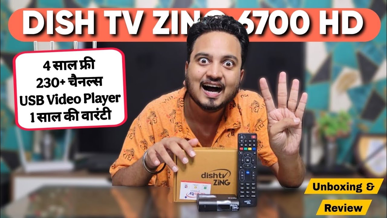 Zing DZ-6700 HD Set Top Box Unboxing and Review | Dish TV | 4 Years Recharge Free