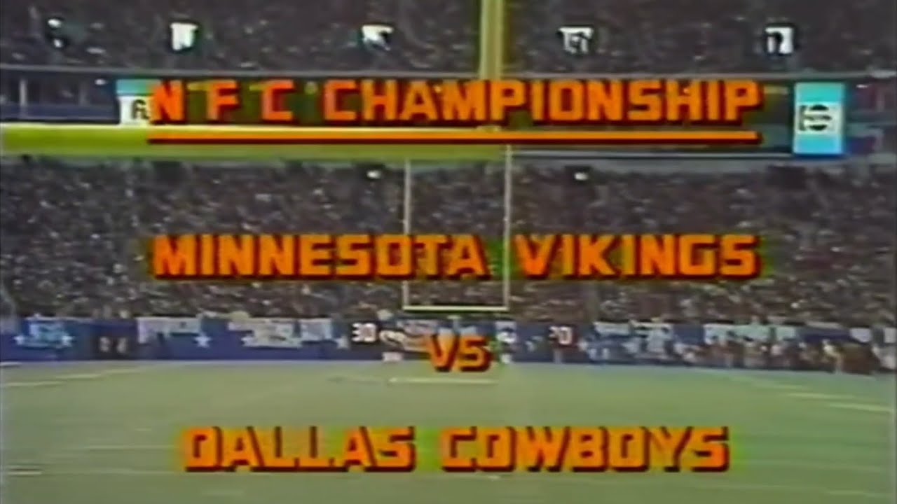 1977 NFC Championship Dallas Cowboys vs Minnesota Vikings (Broadcast+Alex Hawkins Commentary)