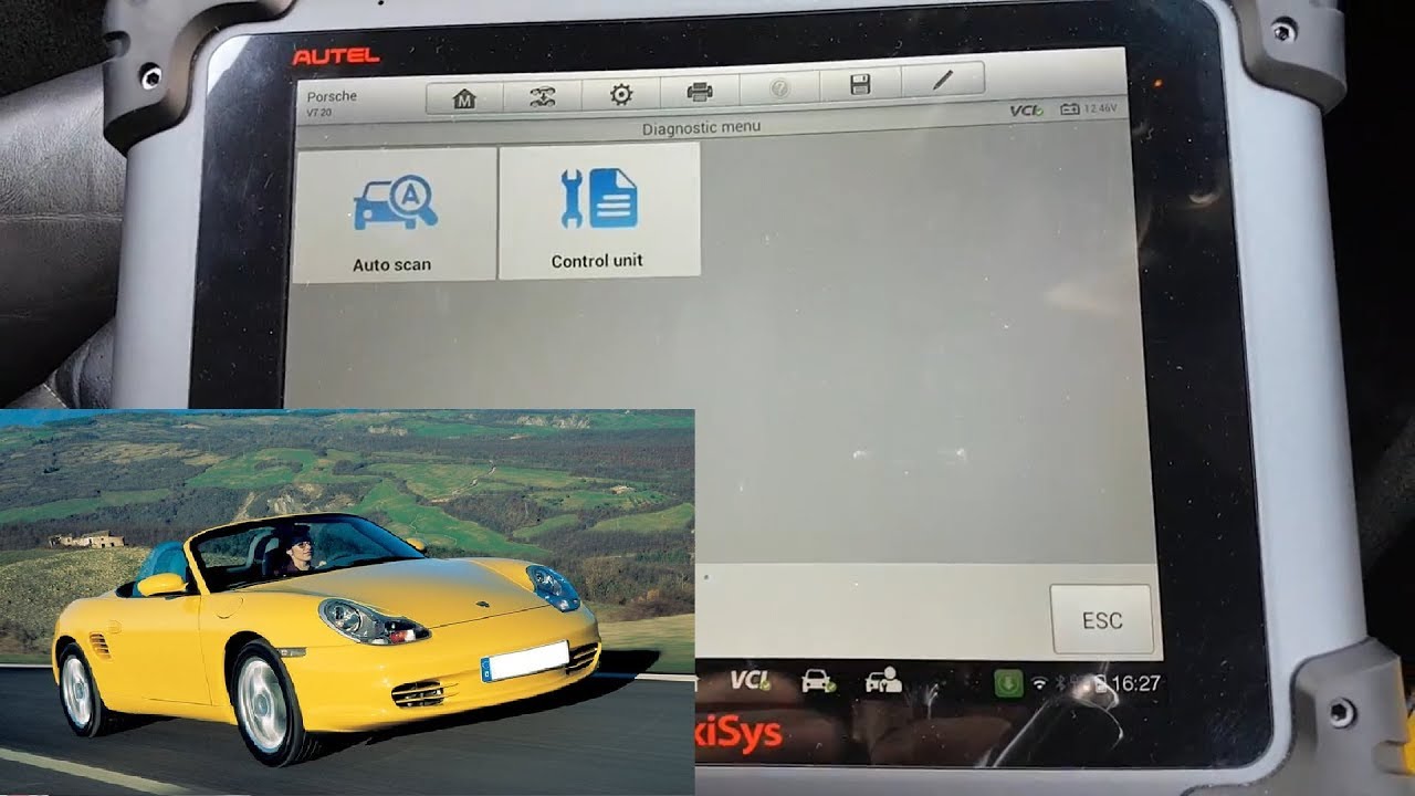 MaxiSys MS908P on a 2003 Porsche Boxster S 986 3.2 petrol.