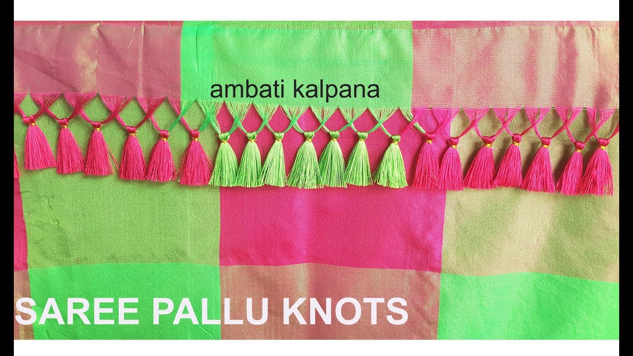 How to make Latest Saree Pallu Knots at home || Different Model Silk Saree Kuchu design