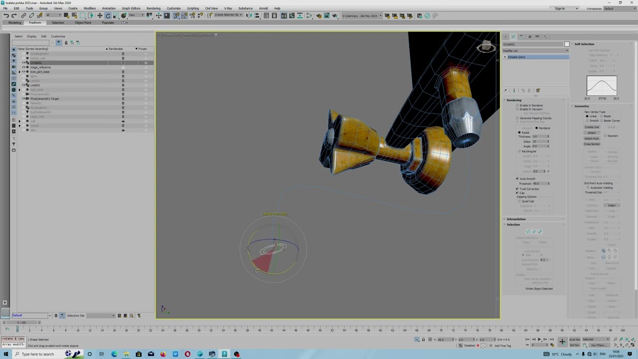 3ds max 2024.1 - snaps toggle (snap curve to point) - tutorial EN (2023)