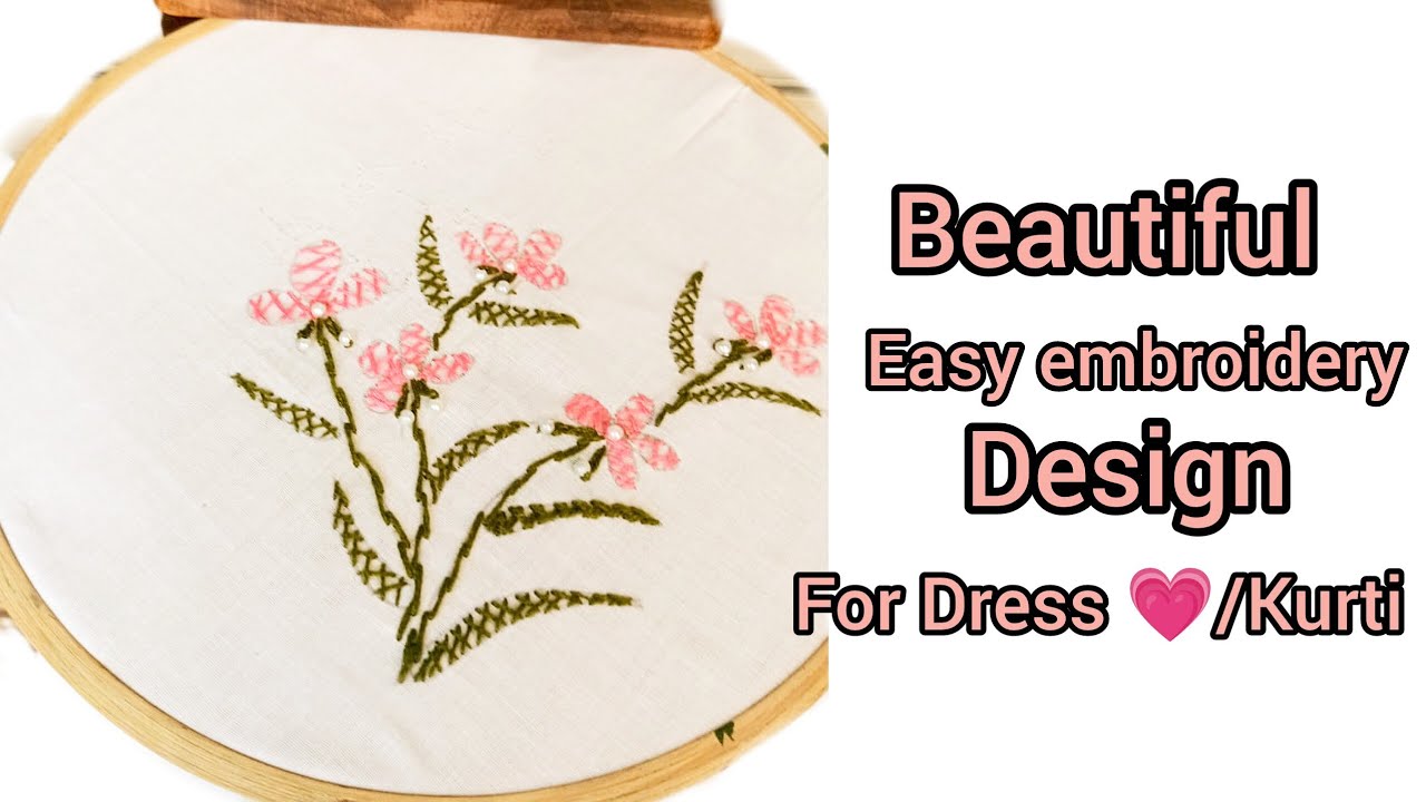 Beautiful Thread Embroidery Design For 👗/ Kurti In Easy Way  #farhindesingner #design  