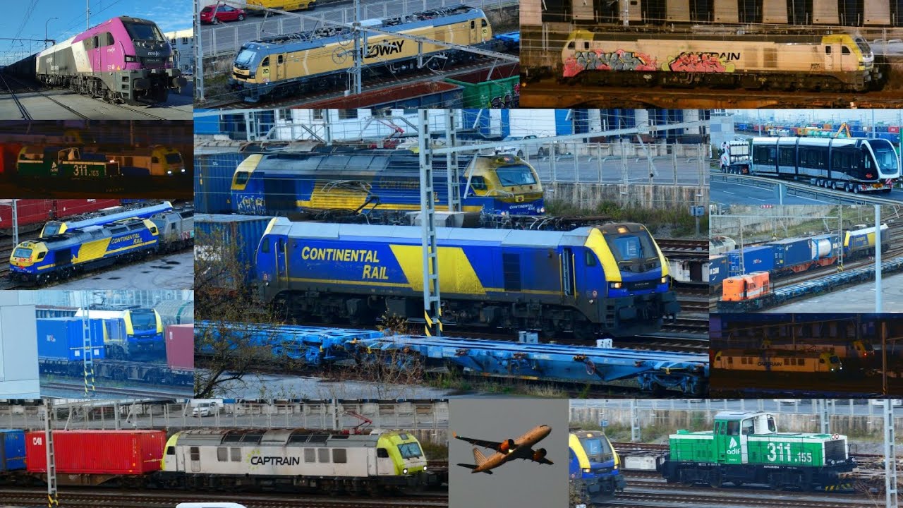 TARDE DE TRENES EN EL PASO A NIVEL DE SANTURTZI Y EN BILBAO-MERCANCÍAS