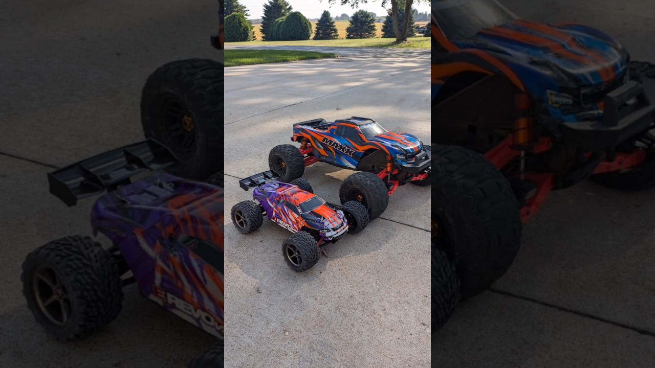 Traxxas Maxx and Traxxas 1/16 e-revo vxl #traxxas #rctruck