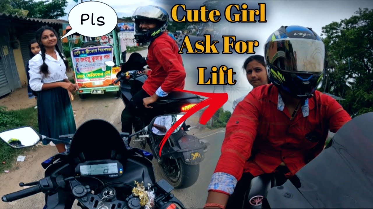 Cute stranger girl💕 asking for Lift😍 ON my R15 💚 Number Mil Gaya Aaj Too 👀🔥