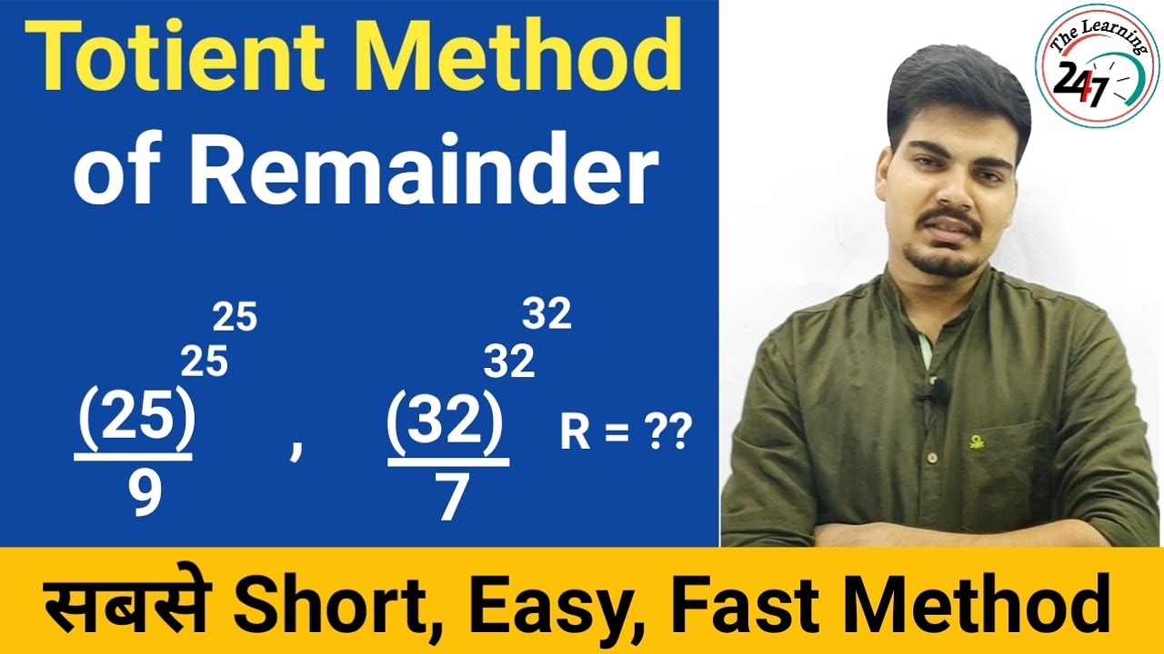 Totient Method of remainder | by Shivendra Mishra | Euler's theorem | totient function